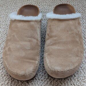 Jenni Kayne Shearling Lined Moc Clog Size 38 (8) in Neutral (Cream)